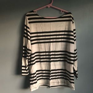 White shirt with black stripes